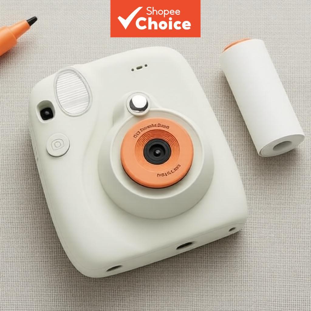 Câmera De Cartão De Memória Impressão Instantânea 1080P Fotográfica Com SD De 32 Gb 5 Rolos De Papel E Bolsa Infantil Pa