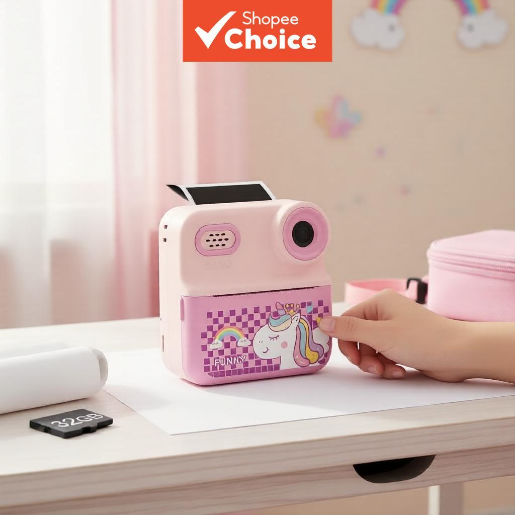 Câmera Instant Print 1080P HD Vídeo Digital Com Cartão De 32 Gb E Bolsa De Transporte De Papel Infantil