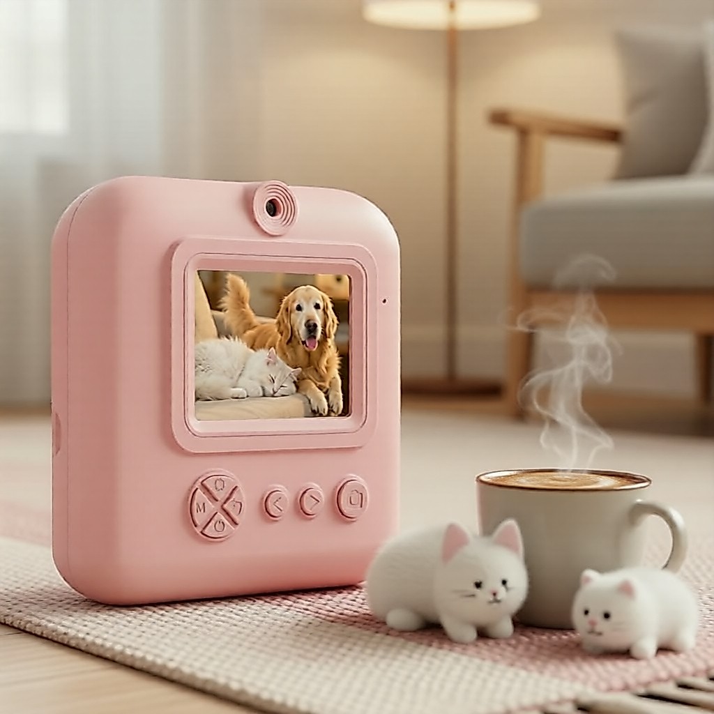 Câmera Instantânea Infantil 3-8 Anos com Impressão 1080P, Capa de Silicone e Bolsa de Transporte, Brinquedo de Viagem,