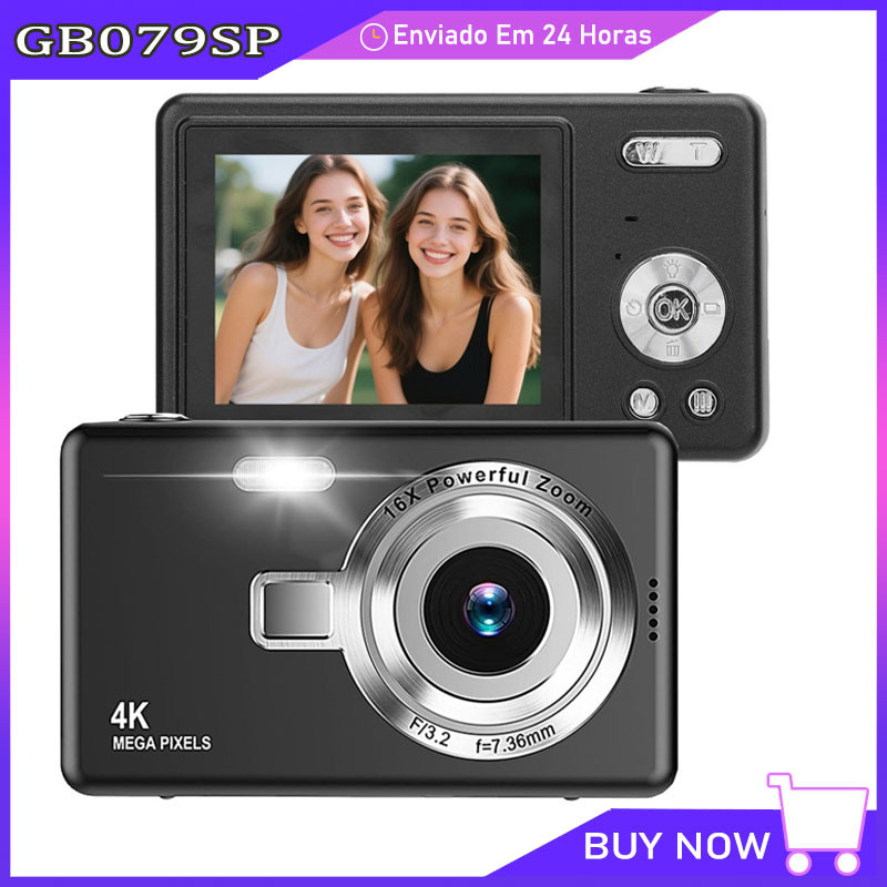 Câmera Digital fotográfica profissional 48mp Hd 2.4  Lcd Com Anti Shake  Recarregável 1080p