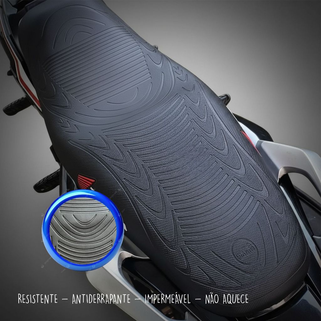 Capa banco de moto emborrachada 3D Preta universal Honda Falcon