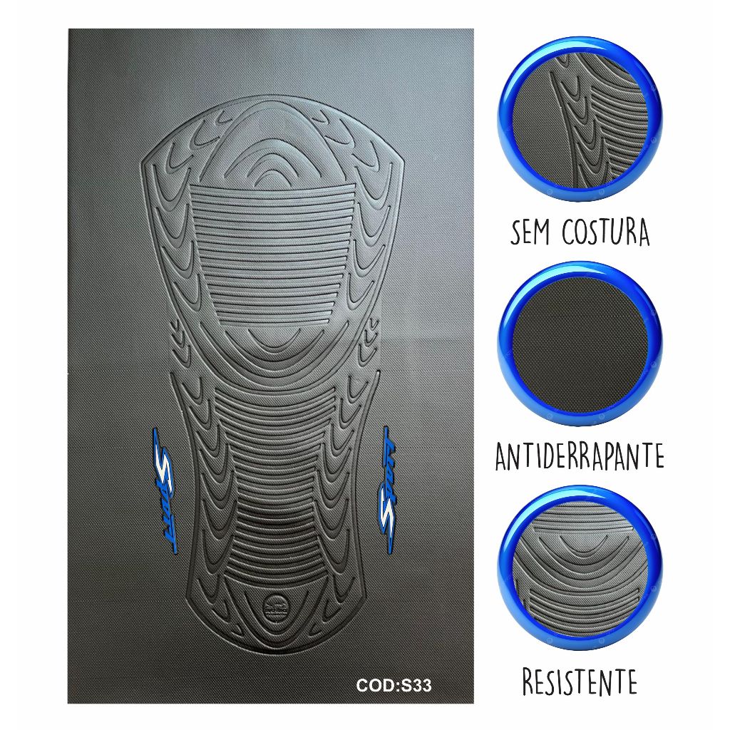 Capa banco de moto Couro Sintético emborrachada 3D Preta universal Sport Antiderrapante