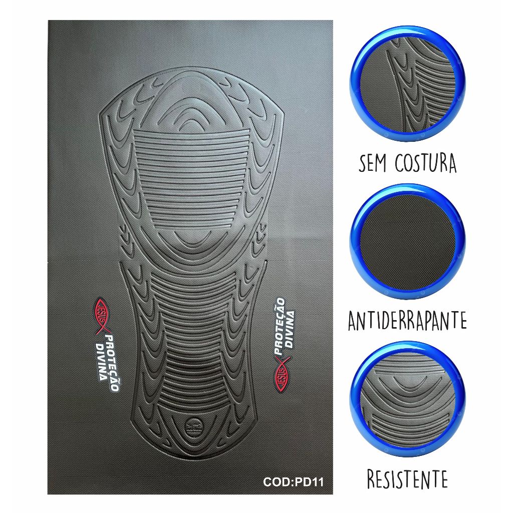 Capa banco de moto emborrachada 3D Preta universal Proteção Divina