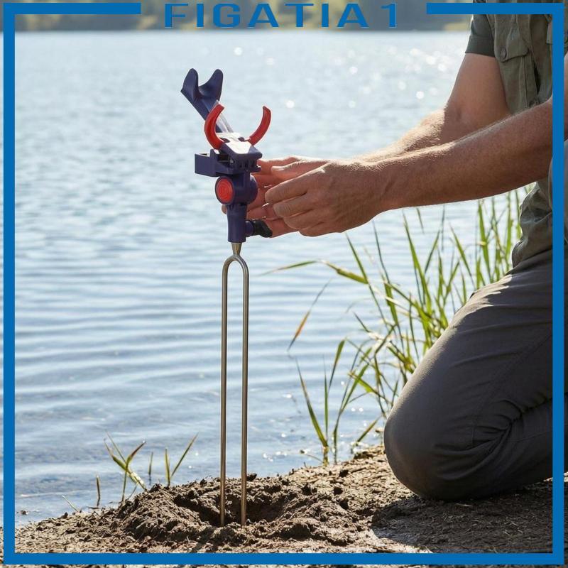[Figatia1] Suporte Para Vara De Pesca Com Travamento Automático Terrestre Multidirecional Removível