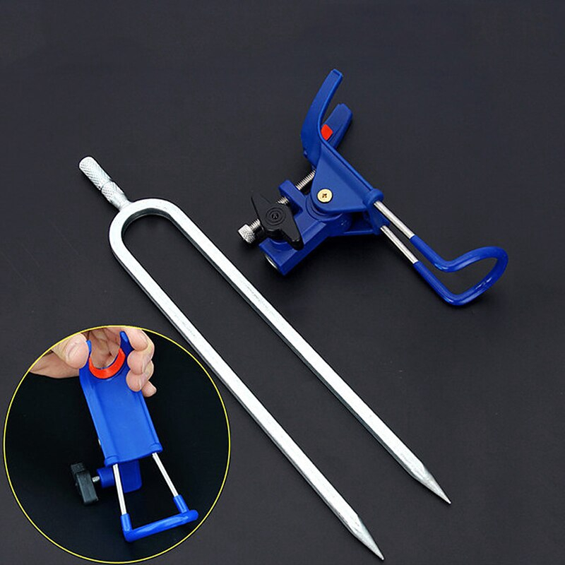 Suporte De Pesca De Aço Inoxidável , Vara Dupla Finalidade , Ajustável , Portátil , Rack De Armazenamento Travamento Aut