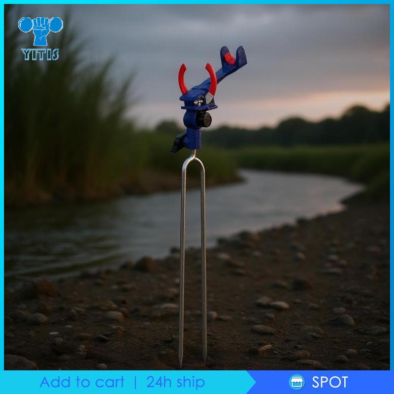 [Yitis] Suporte Para Vara De Pesca Com Travamento Automático Estaca De Solo Rack Ajustável Em Água Doce