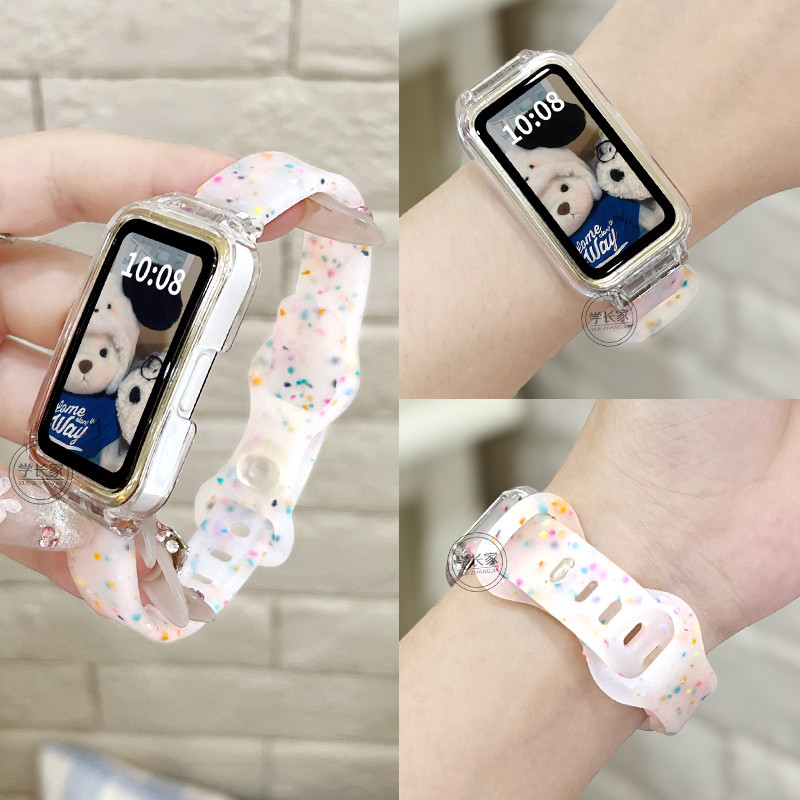 Pulseira Esportiva Samsung Fit3 Transparente Jelly Silicone Strap Com Estojo Para Galaxy FIT 3 Bracelet Breathable Band Acessórios Substituíveis