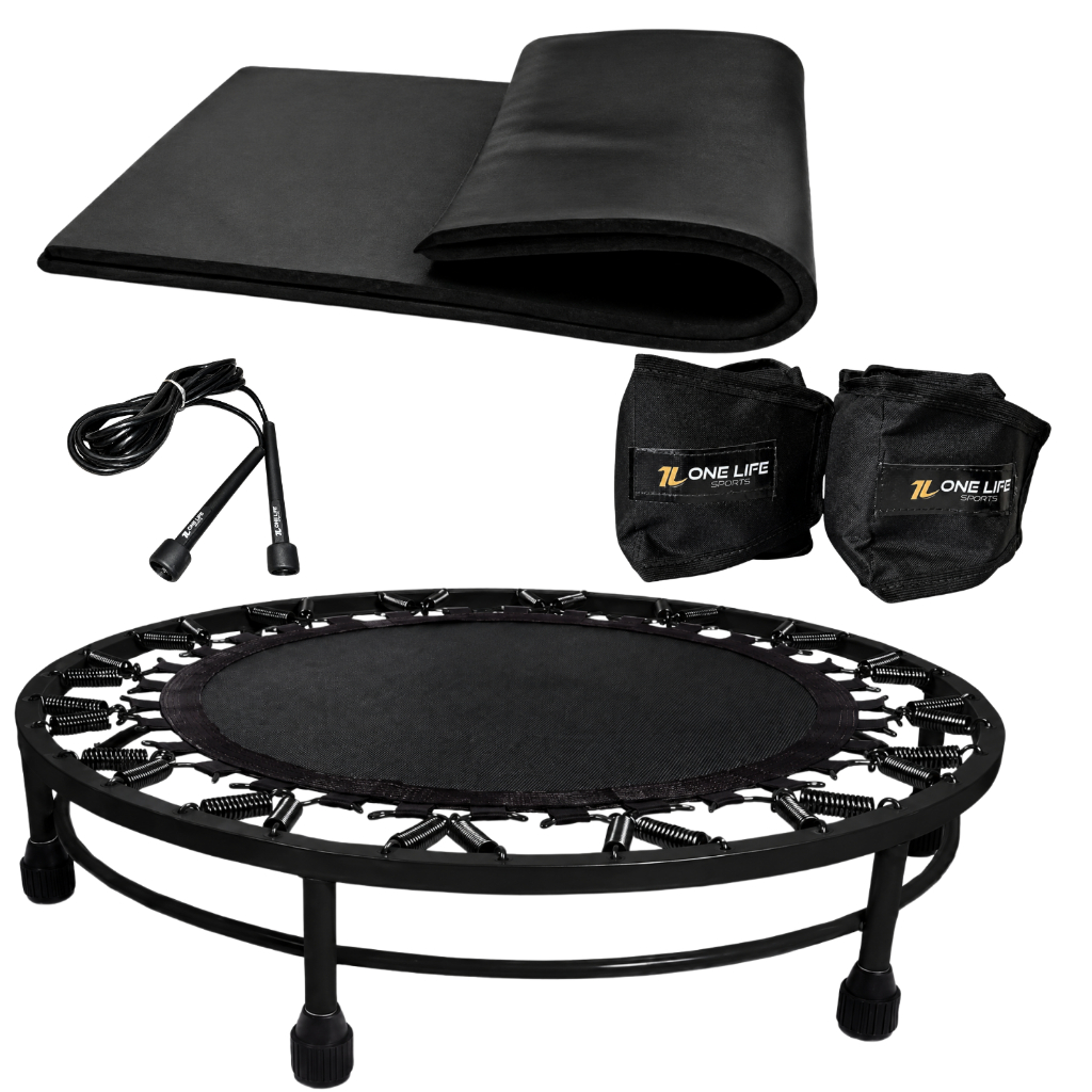 Kit Cama Elástica Caneleira Profissional 3kg Corda PVC Colchonete de Napa Resistente Treino em Casa