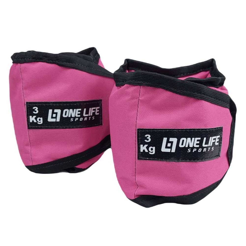 Par de Caneleira ROSA de Peso 3kg Tornozeleira de Treino Profissional