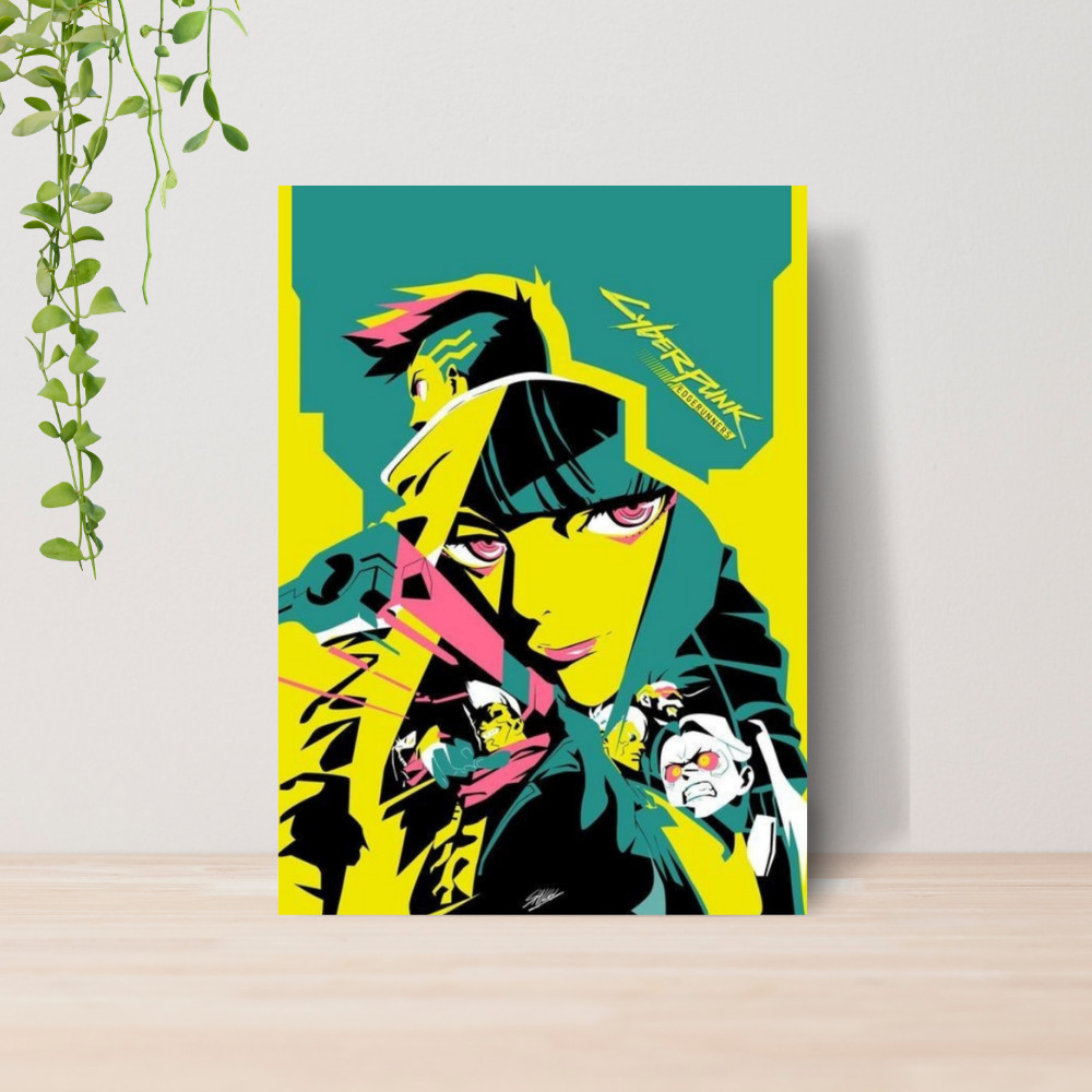 Quadro Decorativo Cyberpunk Edgerunners Anime Geek 02 Poster Anime Manga Otaku Geek MDF