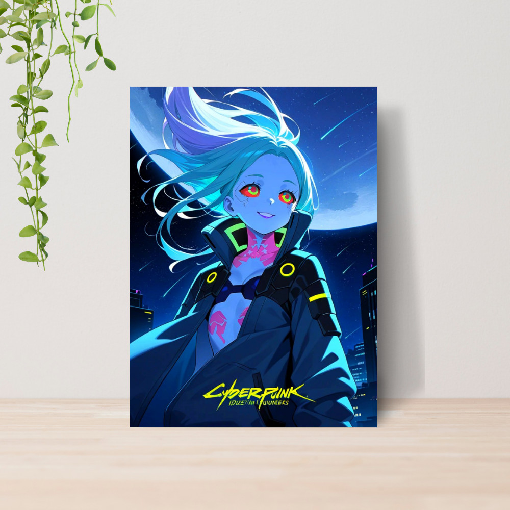 Quadro Decorativo Cyberpunk Edgerunners Anime Geek 06 Poster Anime Manga Otaku Geek MDF