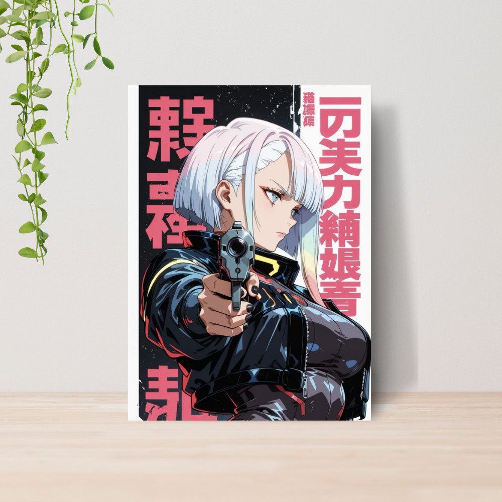 Quadro Decorativo Cyberpunk Edgerunners Anime Geek 04 Poster Anime Manga Otaku Geek MDF