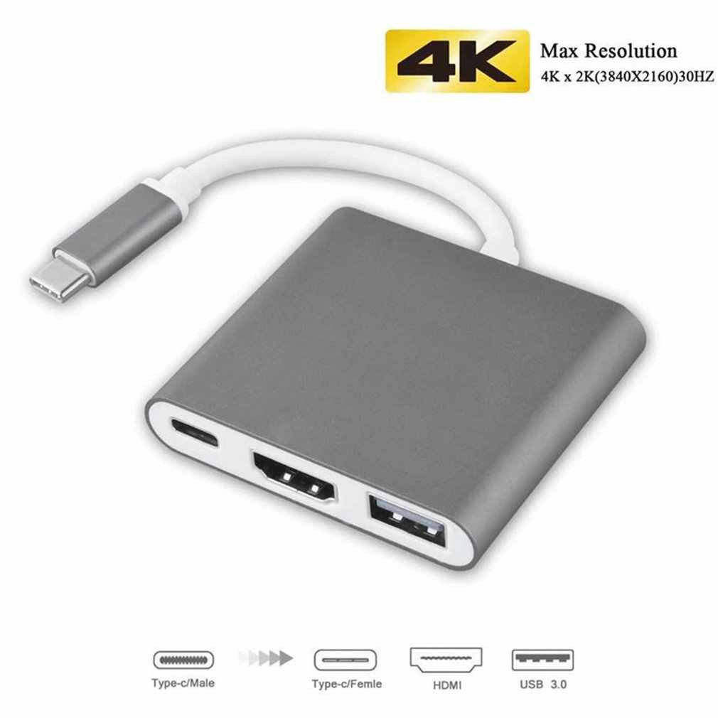 Adaptador Usb Tipo C Para Hdmi 4k + Usb Macbook Air/Pro