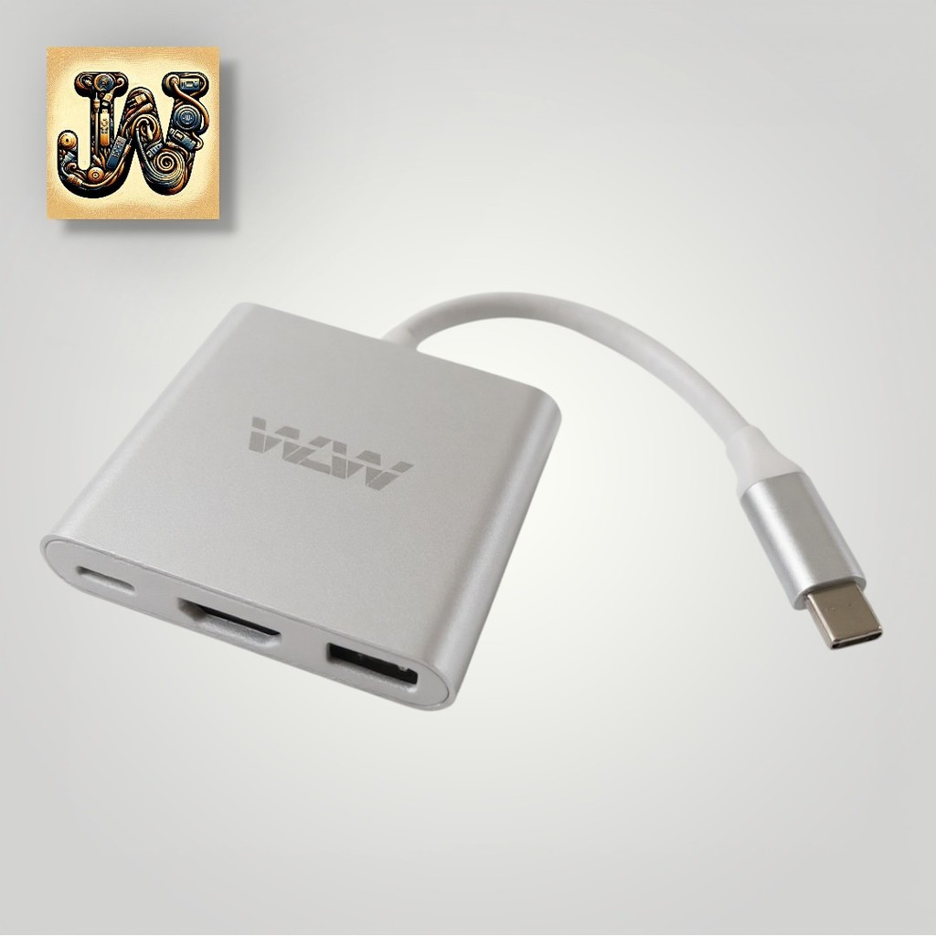 Adaptador USB-C para HDMI + USB 3.0 + PD – WLW – 4K / Multifunções