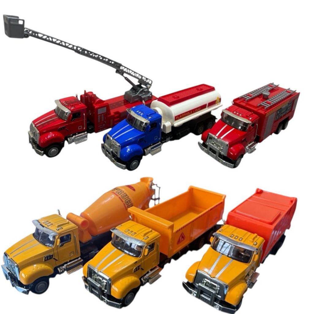 Caminhão Miniatura de Metal e plástico 17cm – Die-Cast Liga Metálica – Sem Fricção / Portas Fixas