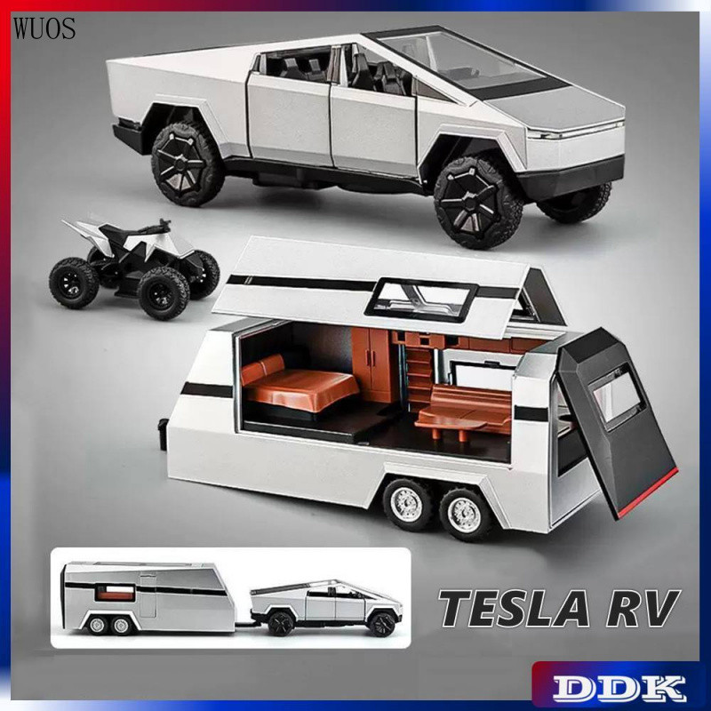 DDK 1:32 Tesla Cybertruck Pickup RV Modelo de Carro de Brinquedo em Liga Metálica Die Cast Menino Efeitos de Iluminação