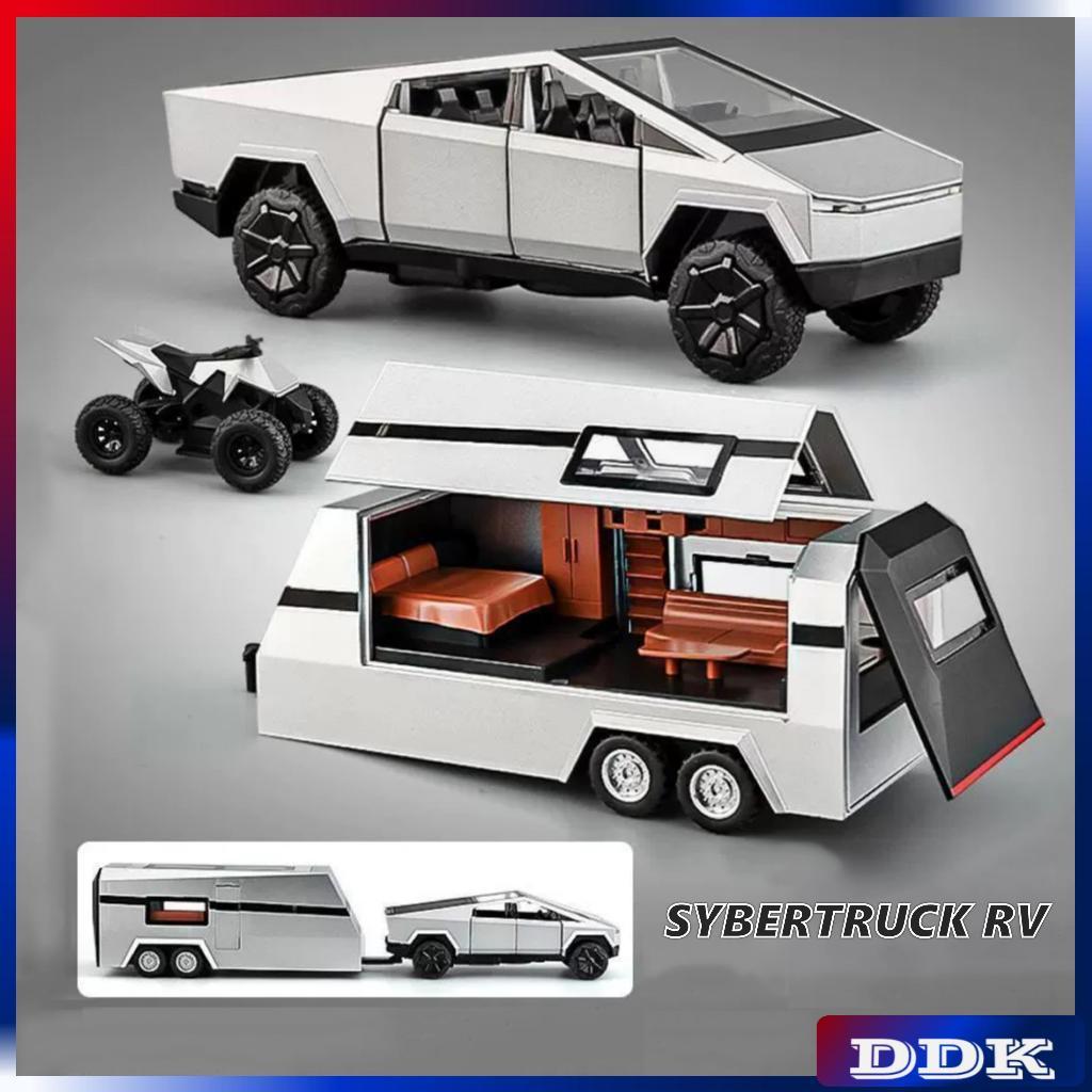 1 : 32 Cybertruck RV Pickup Metal Alloy Toy Car Diecast Modelo De Carro De Brinquedo Boy Efeitos De Iluminação De Som