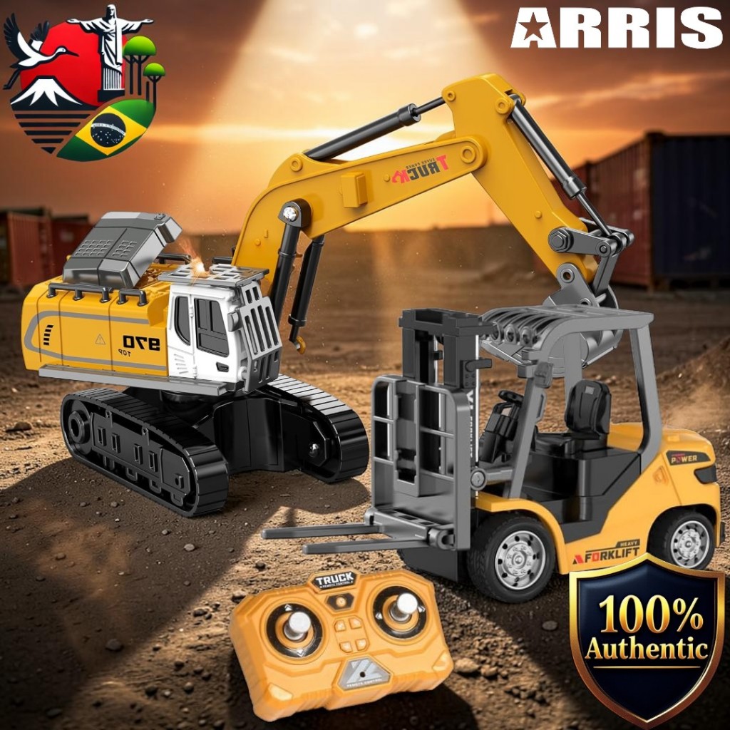 [ARRISHOBBY] 1:64 App-Controlled Mini RC Construction Vehicle Toy, Die-Cast Zinc Alloy Body