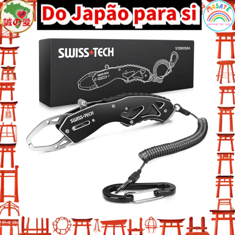 SWISS + TECH Fish Grip Catcher Holder Ferramenta De Pesca De Alumínio Capacidade De Carga De Captura De Peixes 18 kg Leve