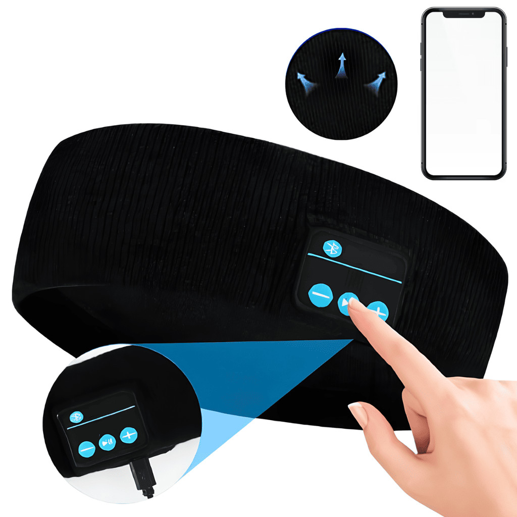 Fone Ouvido Bandana Faixa Cabeça Bluetooth Esportes Dormir