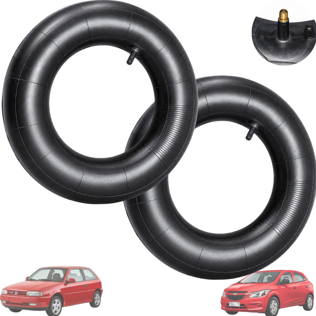 Kit 2 Câmaras De Ar Aro 13/14 165/60r14 A 185/70r13 Válvula Tr13 Schrader - 165/70R13 - 175/70R13 - 175/65R14