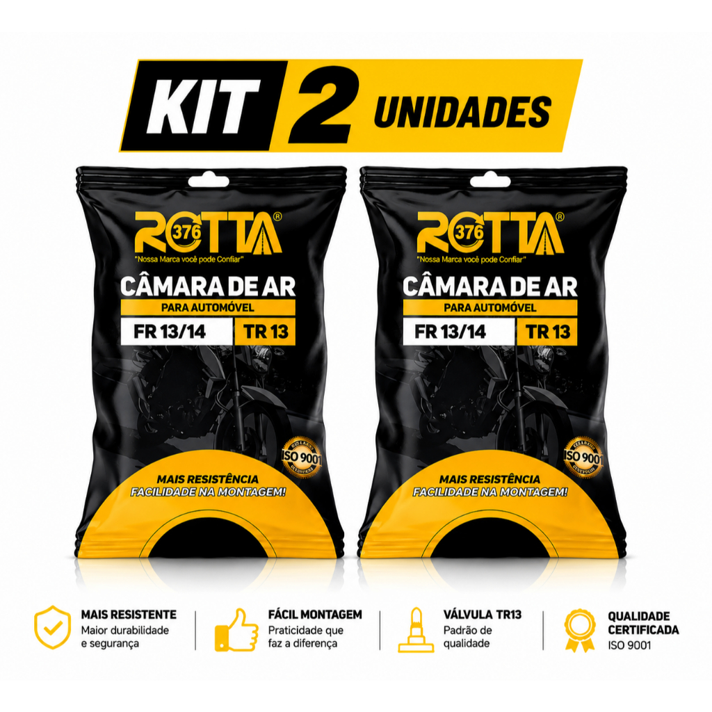 Kit 2 Câmaras de Ar Aro 13 e 14 FR13/14 TR13  165/65 175/65 185/65 Carros