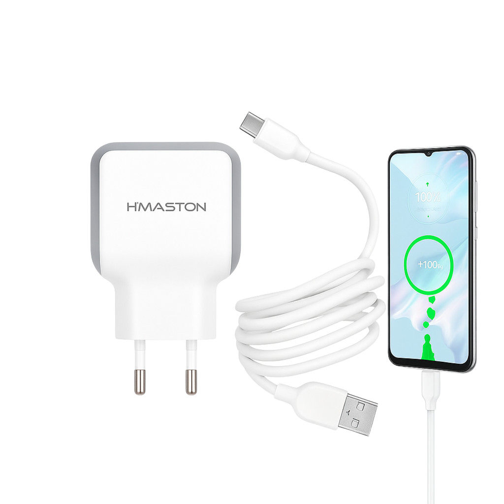 Carregador Tipo C 15W LR18-3 Carregamento Rápido USB-C Bivolt Portátil para Smartphone Tablet e Fones