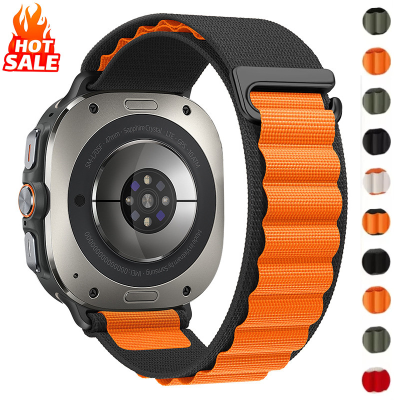 Alpine Loop Cinta Para Samsung Galaxy Watch 7 Ultra 47mm Náilon Esporte Wrtistband Sem Lacunas Pulseira De Extremidade C