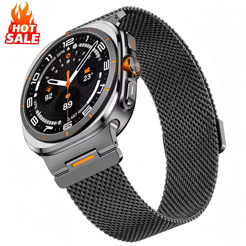 Metal Milanês loop Banda Para Samsung Galaxy Watch ultra 2 Cinta 47mm Pulseira Correa 9 8 8 Clássico 44mm 40mm 46mm