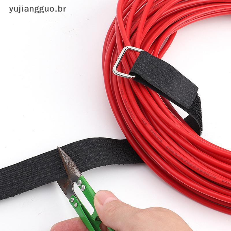 # Novo 5M Reutilizável Nylon Gancho Loop Fixação Cabo Fita Corte Ao Comprimento Cinta De Autoadesiva Com Bule Para Organ