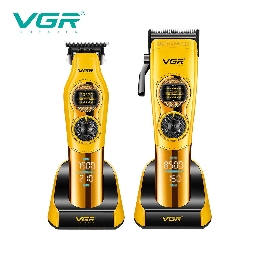 Kit De Rotor Externo Elétrico VGR882S2 Máquina De Cortar Cabelo-Base De Alta Velocidade 5500-8500 RPM Com Cortador De Ca