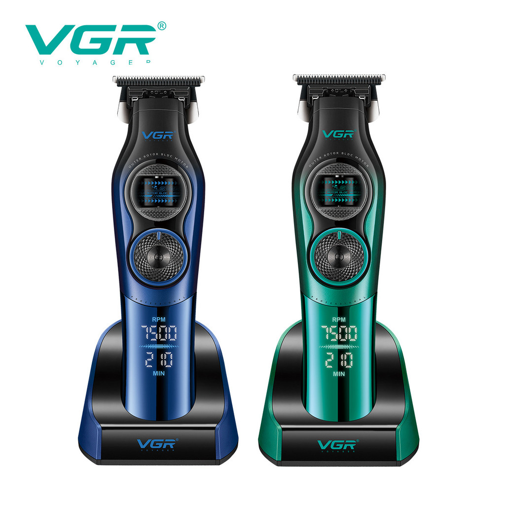 VGR882T Rotor Externo Elétrico Aparador De Cabelo Base Carregamento Cabeça Óleo Display Digital Masculino Escultura Enta