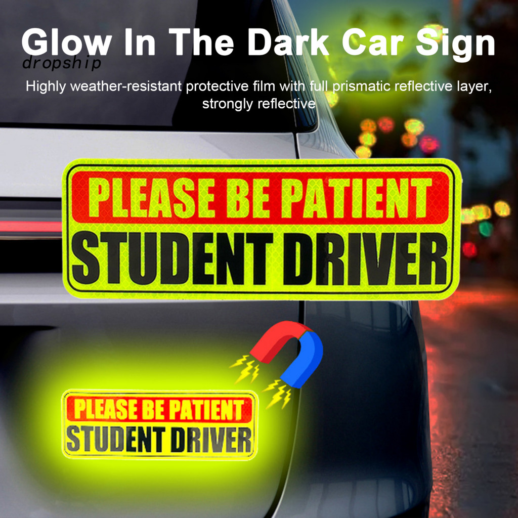 New Driver Magnet for Car Removable Sign Reflective Stickers for Drivers Magnetic Road Safety Warning Essential Trainee