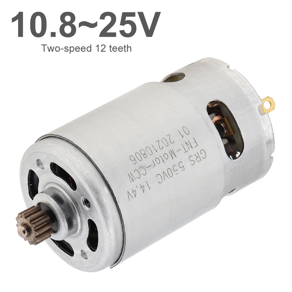 Motor RS550 DC 10.8-25V 21500-29000RPM Com 12 Dentes De Duas Velocidades E Caixa De Engrenagem De Alto Torque Para Furadeira Elétrica/Chave De Fenda