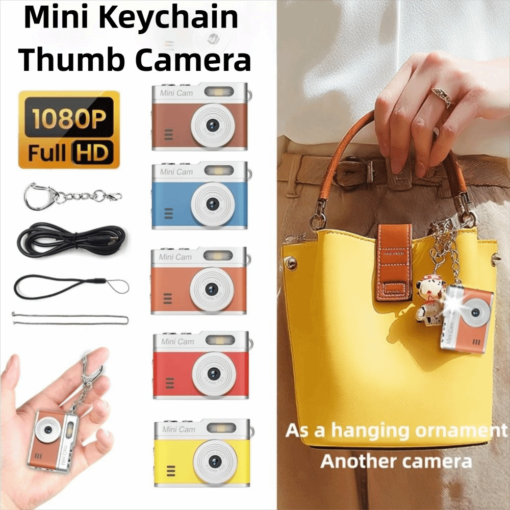 Câmera De Polegar Com Chaveiro , Charme De Bolsa Mochila De Gravação De Vídeo HD 1080P Digital CCD , Mini