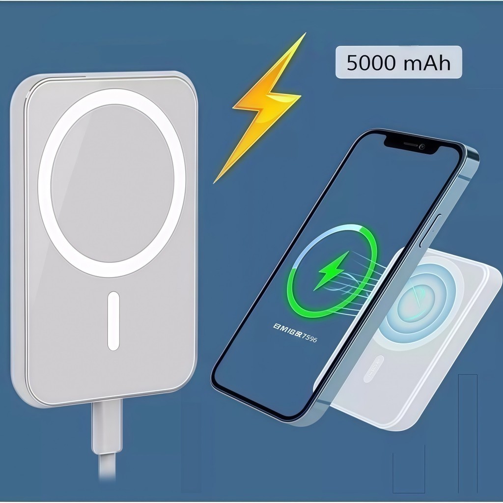 Portable Induction Charger iPhone/Android Apple Wireless Battery Charge Charger 5000mAh