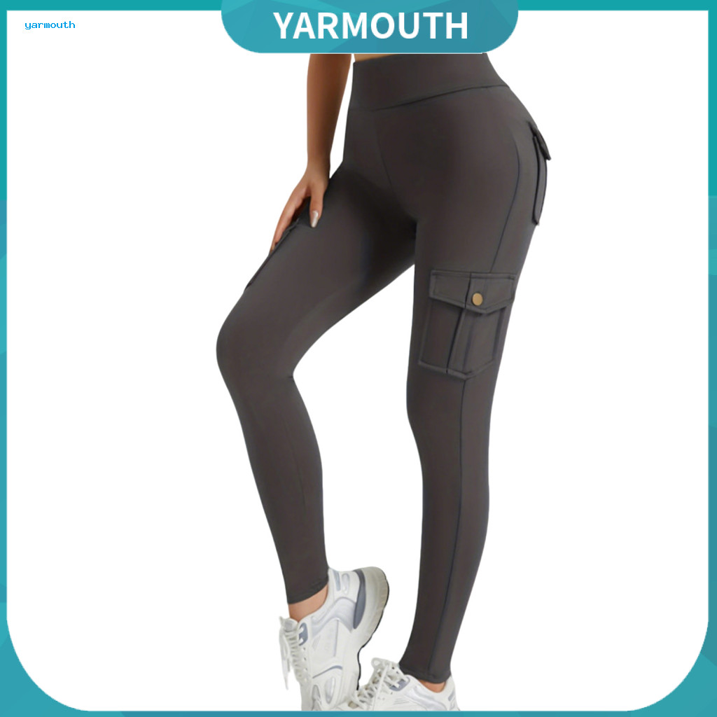 Breathable Workout Pants Women Butt Lifting Leggings Women’s High Waist Cargo with Pockets – Tummy Control Stretchy