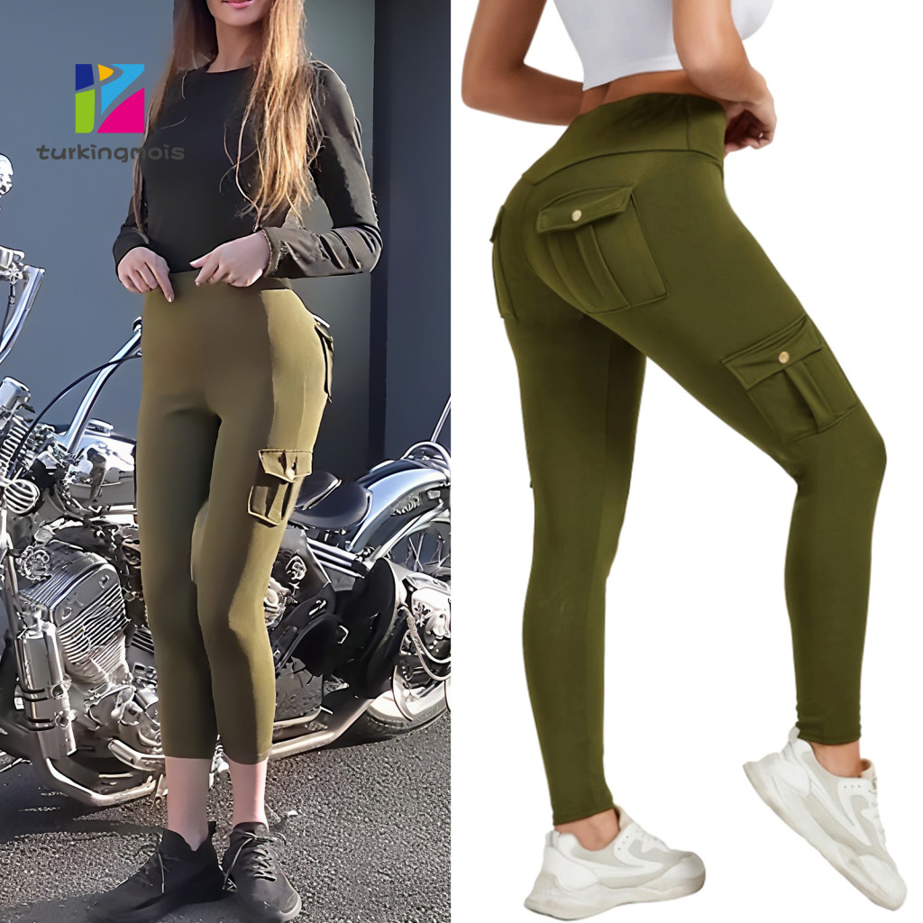 Women Butt Lifting Leggings Breathable Workout Pants Women’s High Waist Cargo with Pockets – Tummy Control Stretchy