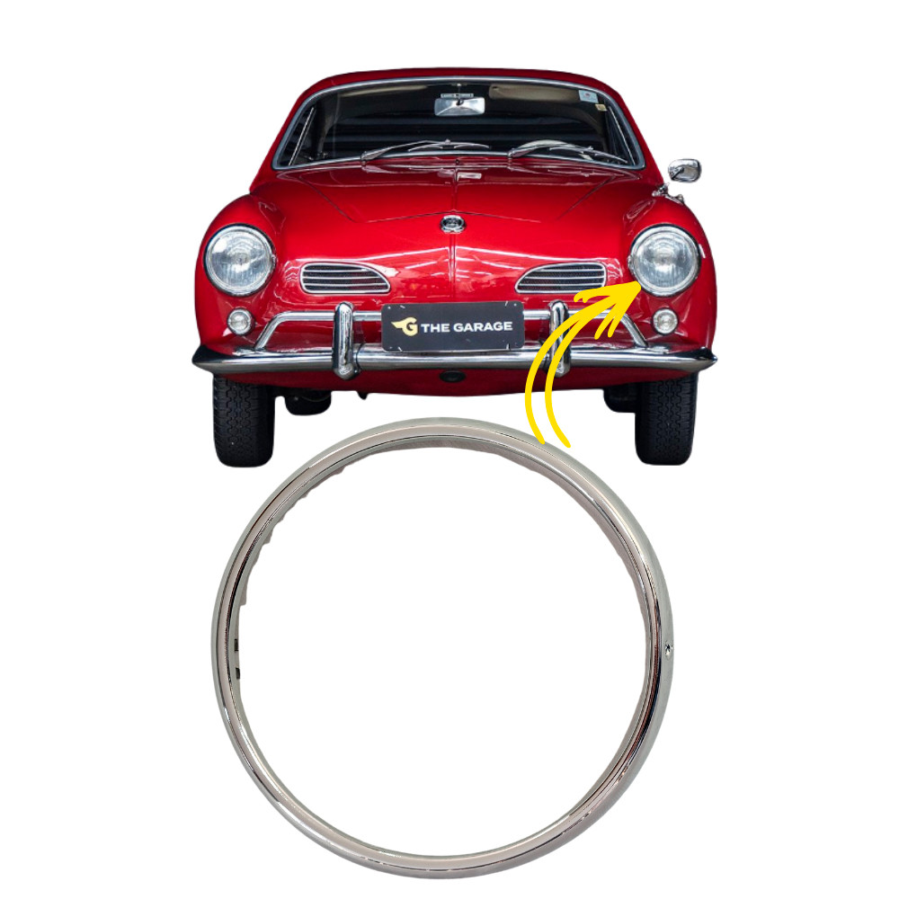 Aro Ferro Farol Volkswagen Karmann Ghia Todos Cromado
