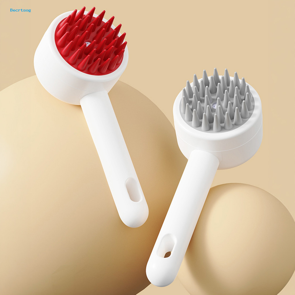 Soft Pet Scrubber Shampoo Brush Massage Shower with Built-in Dispenser Ergonomic Dog Cat Grooming Hair for Bathing and S