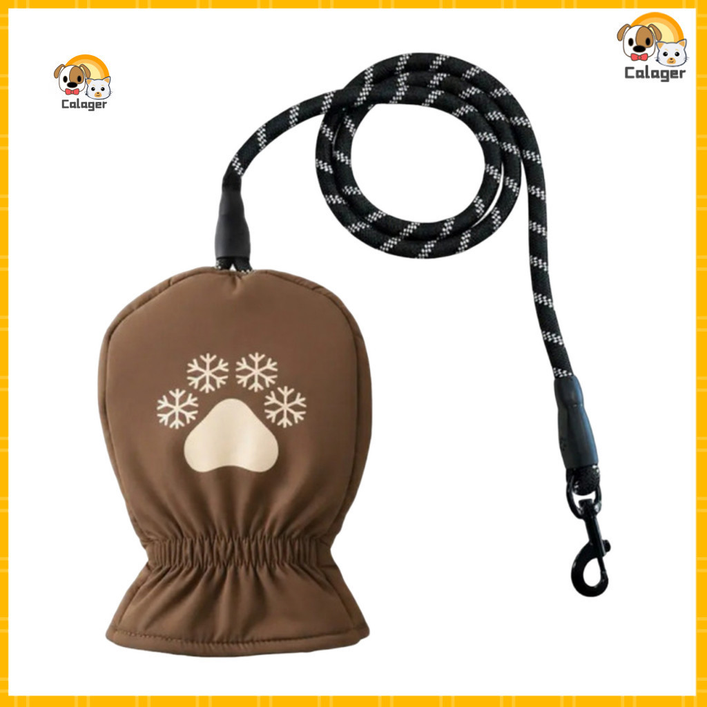 Moisture Resistant Mitten Winter Dog Leash with Built-in Waterproof Thermal Gloves – Keep Hands Warm Dry While Walking