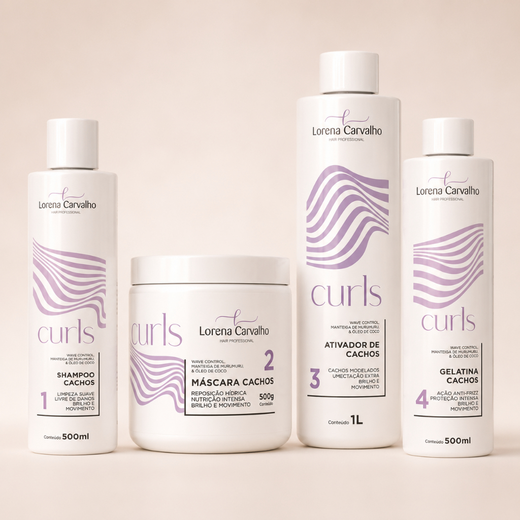 Kit Cachos Shampoo 500ml + Ativador 1L + Gelatina 500ml + Máscara 500g