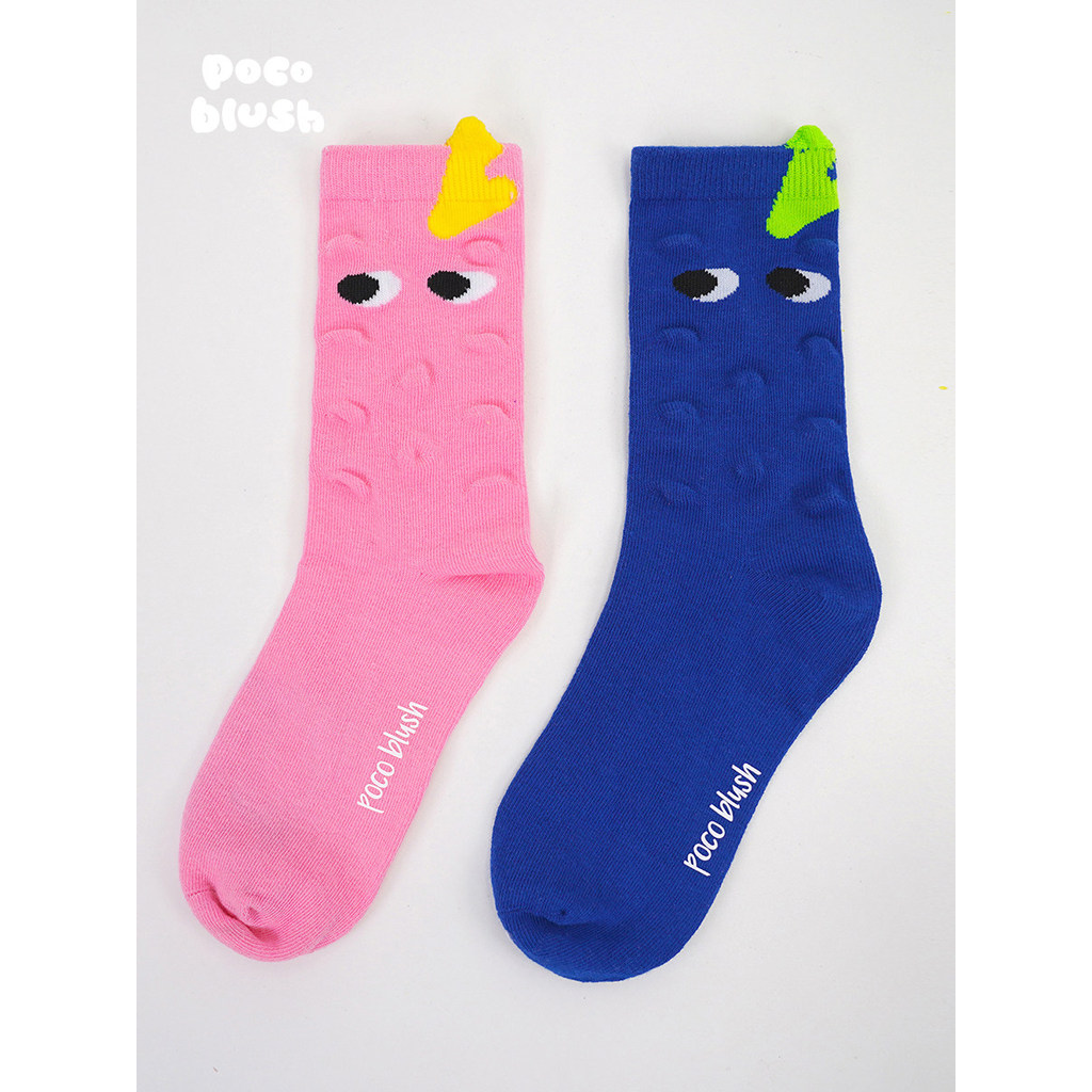 Pocoblush Design Original montanha rio fantasia dragão chifre meias meninos meninas meias de tubo médio verão fino meias