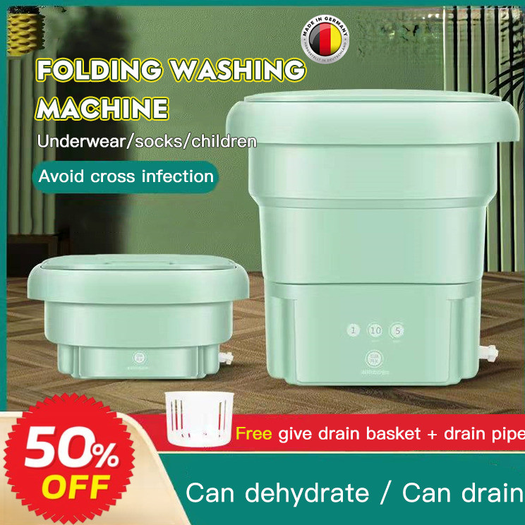 【Fácil de Transportar】Mini Washing Machine Large Capacity Semi-automatic Luz Azul/Lavadora Dobrável/Portátil