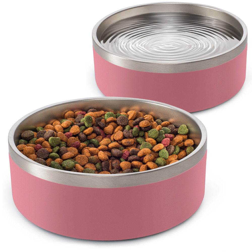 Kit 2 Comedouros Cachorro Pet Aço Inox 946ml Madog Rosa