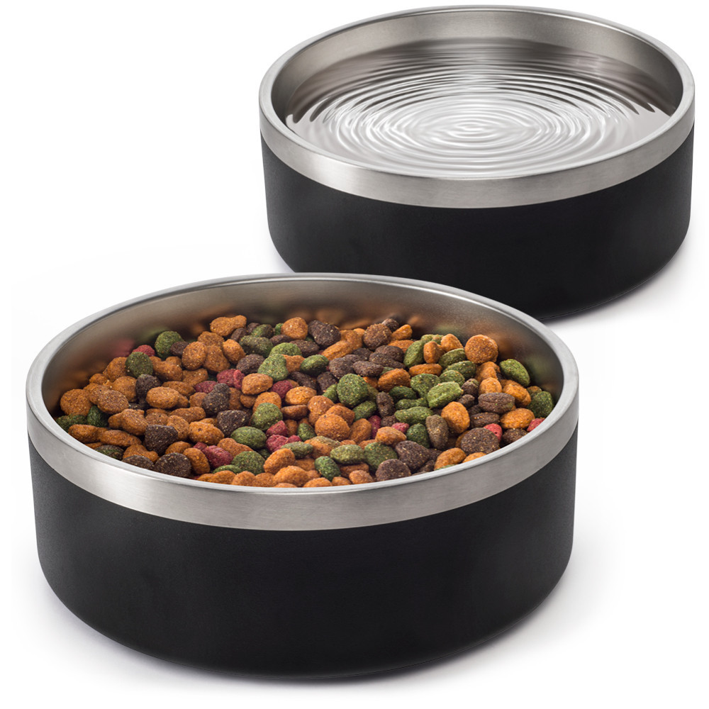 Kit 2 Comedouros Cachorro Pet Aço Inox 946ml Madog Preto