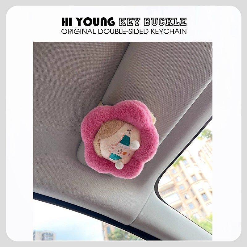New Pink Dudu girl automotive sun Louver storage car glasses clip bill storage sunglasses clip cute car UN1p