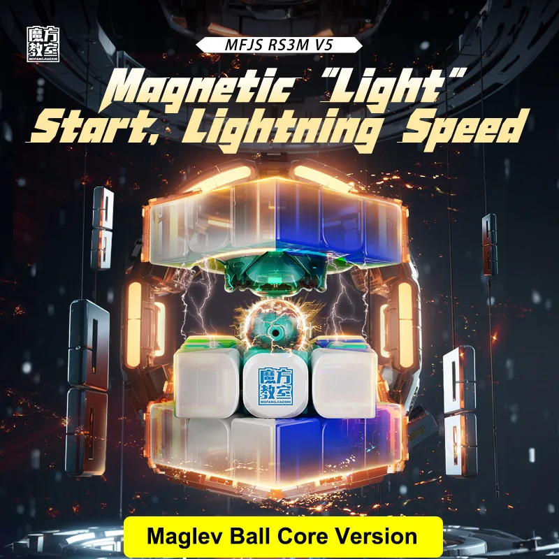 NEW!!! MoYu RS3M V5 3x3 Magnetic Cube Professional Magnetic MagLev Ball-Core UV 3x3x3 Cube RS3M Moyu Puzzle Toys