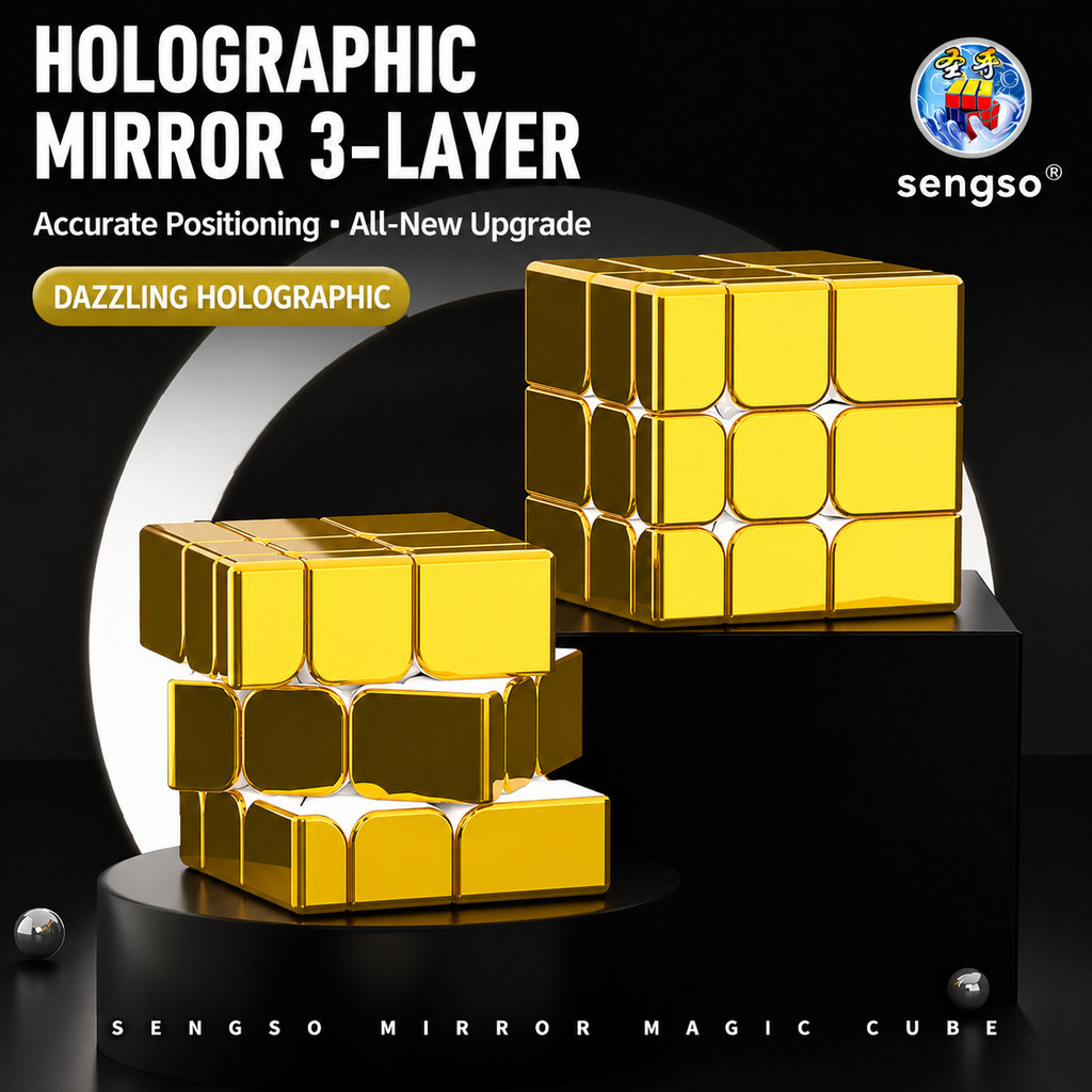 Shengshou Metallic Mirror 3x3 Magnetic Cube Professional SpeedCube Puzzle High Quality Children's Toys
