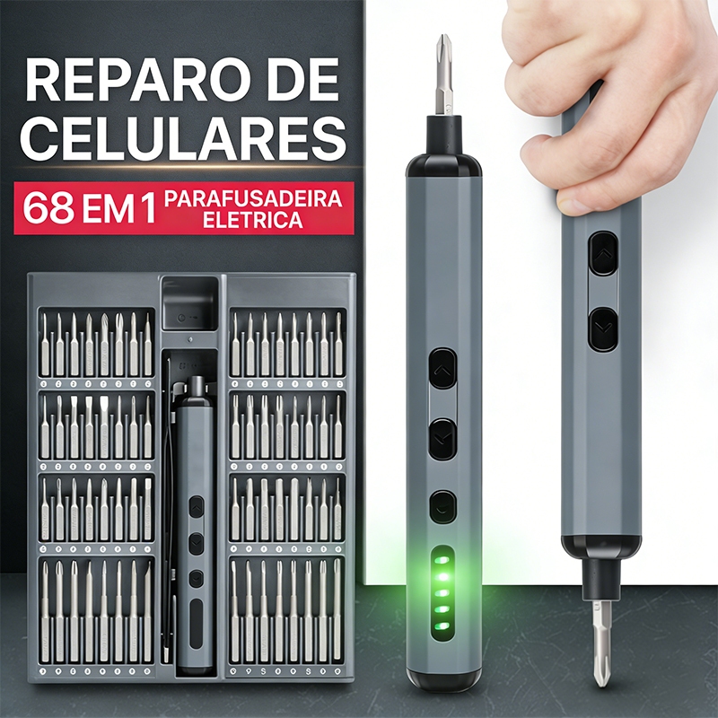 68 in 1 Rechargeable Precision Electric Screwdriver with Magnetic Tips Professional Kit